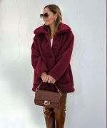 Kadın Uzun Kollu Yakalı önden Düğmeli Welsoft Kaban