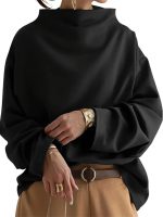 Kadın Uzun Kollu Geniş Balıkçı Yaka Modal Bluz