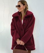 Kadın Uzun Kollu Yakalı önden Düğmeli Welsoft Kaban - Görsel 2