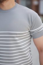 Erkek çizgi Desenli Bisiklet Yaka Kısa Kollu T-sihrt - Görsel 3