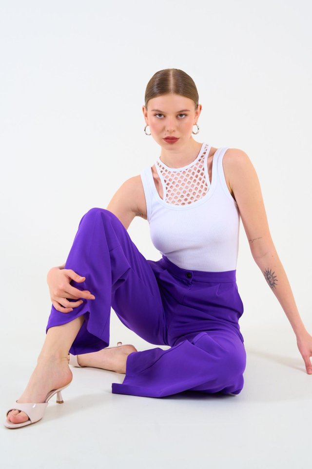 d9226a88b639b9d592dd İçi Dantelli Kaşkorse Atlet - Beyaz - Görsel 1