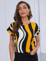 Kadın Kısa Yarasa Kol Bisiklet Yaka Süprem Bluz
