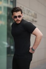 Erkek Kısa Kollu çizgi Kabartma Detaylı T-shirt - Görsel 2