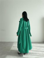 KAPİTONE DERİ TRENCH - Yeşil - Görsel 3