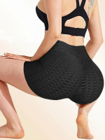 Kadın Arkası Büzgülü Kendinden Desenli Toparlayıcı Mini Tayt - Görsel 2