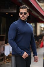 Erkek Balıkçı Yaka Modal Kumaş Esnek Kazak - Görsel 2