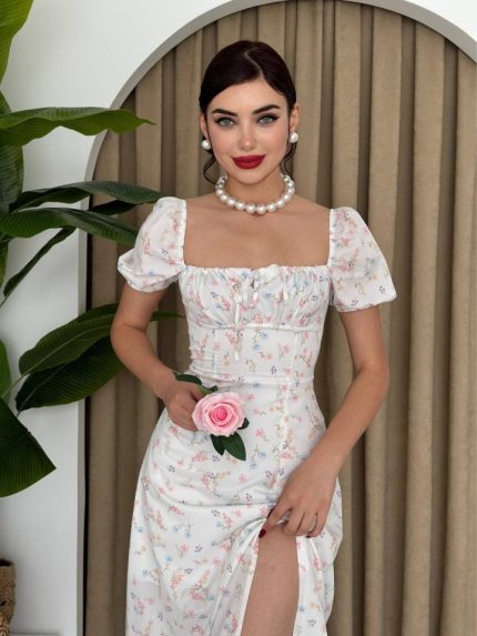 Zeze Balon Kol Elbise