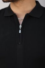 Erkek Yakası Fermuarlı Kısa Kollu T-shirt - Görsel 3