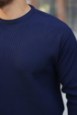 Erkek Selanik Örme Bisiklet Yaka Triko - Görsel 3