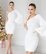 Kadın Kayık Yaka Kolu Salaş Püskül Detay Kalem Mini Elbise - Görsel 2