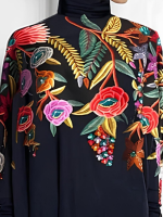 Kadın Uzun Kollu Balıkçı Yaka Asimetrik Kesim Mikro Bluz - Görsel 2