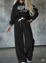 Kadın Uzun Kollu Nope Baskılı Beli Ribanalı Ikili Takım - Görsel 2