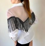 Kadın Püskül Detay Poplin Gömlek Bluz Fırsat Ürün - Görsel 2