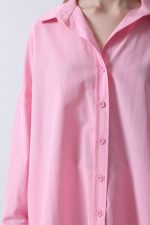 Geniş Manşet Detaylı Gömlek - Şeker Pembe - Görsel 3