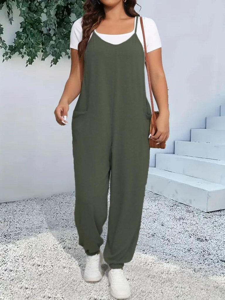 e686d6a78219dc49040b Kadın Askılı Halter Yaka şalvar Tulum - Görsel 1