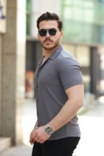 Erkek Apaj Yaka Kısa Kollu Gömlek - Görsel 2