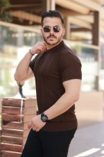 Erkek Desenli çizgi Kabartmalı Kısa Kollu Tişört - Görsel 2