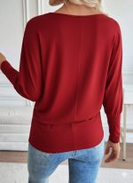 Kadın Uzun Kollu Yuvarlak Yaka Incili Viskon Bluz - Görsel 3