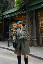 TRENCH KISA ŞANEL BOY - Haki