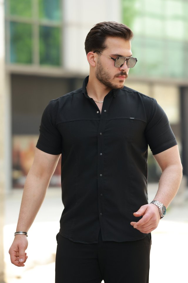ea5ebfa9ee7266fe7c1e0cc914711c8e Erkek çıtçıt Düğmeli Kısa Kollu Gömlek - Görsel 1