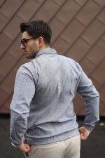 Erkek Pamuklu Keten Kumaş Ceket - Görsel 3