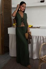 Yelek Önden Bağlamalı Uzun Etekli Takım 10192 - Görsel 2