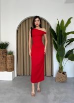 Jovani Omuz Detaylı Elbise - Görsel 3