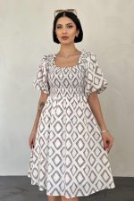 Vizon Kare Desenli Yazlık Elbise - Görsel 2