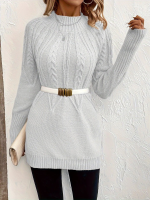 Kadın Uzun Kollu Yarı Balıkçı Yaka Triko Bluz - Görsel 3