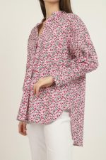 Kırmızı V Yakalı Ve Desenli Gömlek - Görsel 2