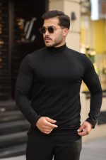 Erkek Balıkçı Yaka Modal Kumaş Esnek Kazak