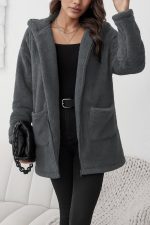 Kadın Uzun Kollu Kapşonlu önden Fermuarlı Cepli Welsoft Ceket - Görsel 3