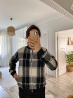 Kadın Uzun Kollu önden Fermuarlı Ekose Desenli Ceket - Görsel 2