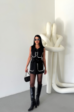 BÜYÜK CEP BİYE DETAYLIYELEK - Siyah - Görsel 2