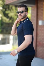 Erkek Yakalı Fermuarlı Kısa Kollu T-shirt - Görsel 2