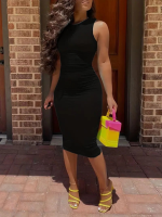 Kadın Bodycon Midi Boy Dalgıç Elbise - Görsel 3