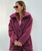 Kadın Uzun Kollu Yakalı önden Düğmeli Welsoft Kaban - Görsel 2