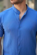 Erkek Hakim Yaka Kısa Kollu Gömlek - Görsel 3