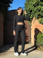 Kadın Yandan Bağlamalı Geniş Paçalı Fitil Kaşkorse İkili Takım - Görsel 3