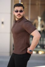 Erkek Yakası Fermuarlı Kısa Kollu T-shirt - Görsel 2