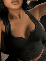 Kadın Kolsuz V Yakalı Kaşkorse Bluz - Görsel 2