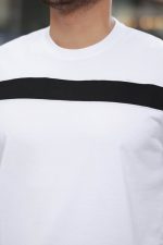 Erkek şerit Detaylı Kısa Kollu T-shirt - Görsel 3