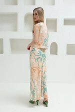 Bağcıklı Bluzlu Etek Takım - Pudra - Görsel 2