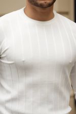 Erkek Bisiklet Yaka çizgi Kabartmalı Uzun Kollu Triko - Görsel 3