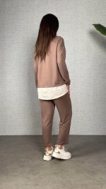 Polo Yaka Gömlek Detay Salaş Balon Pantolunlu ıkılı Takım - Görsel 2