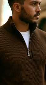 Erkek Balıkçı Zip Yaka Uzun Kollu Triko - Görsel 3