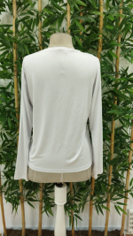 Kadın Uzun Kollu Bisiklet Yaka Ay Baskılı Viskon Bluz - Görsel 3