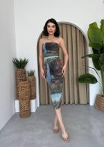 Mountain Straplez Tül Elbise - Görsel 3