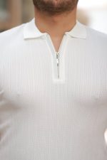 Erkek Fermuar Yakalı Kısa Kollu Tişört - Görsel 3