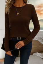 Kadın Uzun Kollu Bisiklet Yaka Triko Kazak - Görsel 3